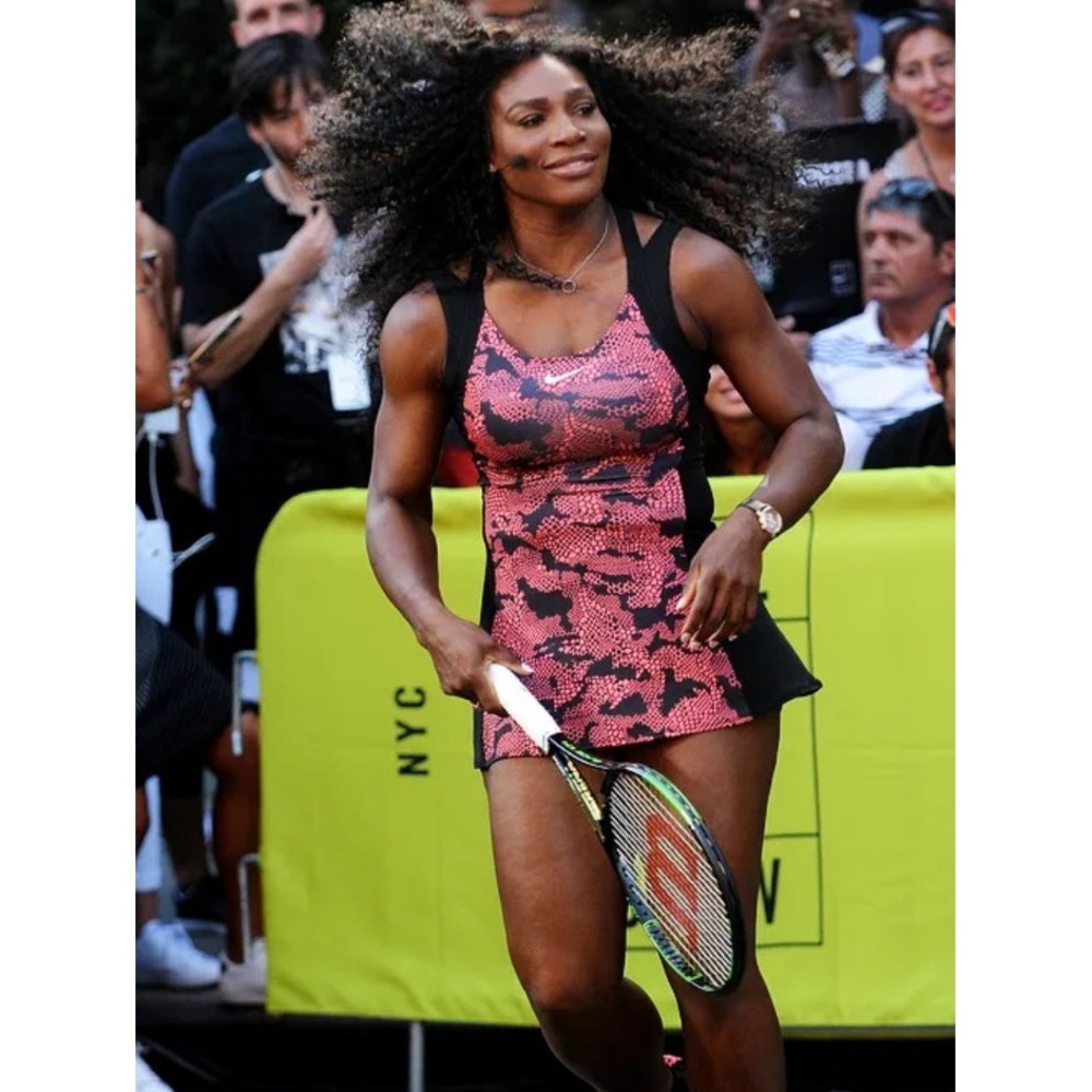 Nike Tennis Dress Serena Williams NYC Street S Pink Black Snakeskin Camo Rare